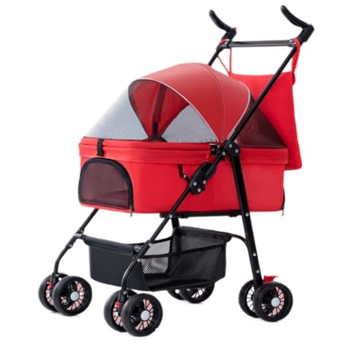 Hundewagen Haustier-Kinderwagen for Hunde Und Katzen, Kinderwagen for Outdoor-Reisen, Kleiner Haustier-Kinderwagen, Leicht Und Faltbar Kinderwagen Für Haustiere(R) von DTQBYOY