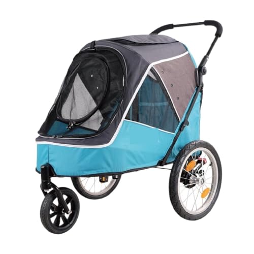 Hundewagen Haustier-Kinderwagen for Hunde Und Katzen, Leicht, Faltbar, Fahrrad-Ausflugswagen, Tragbarer Hundewagen Kinderwagen Für Haustiere(Blue) von DTQBYOY