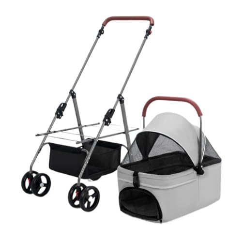 Hundewagen Haustier-Kinderwagen for Hunde Und Katzen, Leichter Faltbarer Haustier-Kinderwagen, Kleiner Hunde-Kinderwagen, Abnehmbarer Korb Kinderwagen Für Haustiere(G) von DTQBYOY