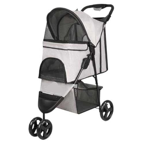 Hundewagen Haustier-Kinderwagen for Hunde und Katzen, Teddy-Kinderwagen for den Außenbereich, faltbar, for den Außenbereich, Kleiner, Leichter Haustier-Kinderwagen Kinderwagen Für Haustiere(G,A) von DTQBYOY