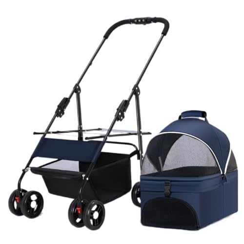 Hundewagen Haustier-Kinderwagen for Kleine Und Mittelgroße Hunde, Leicht, Faltbar Und Abnehmbar, Damit Hunde Und Katzen Ausgehen Können Kinderwagen Für Haustiere(G) von DTQBYOY