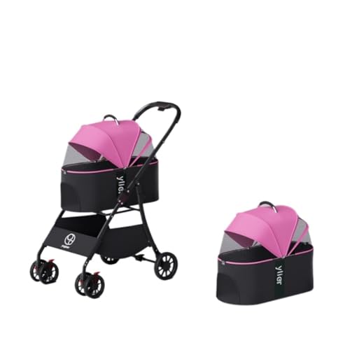 Hundewagen Haustier-Kinderwagen for Kleine Und Mittelgroße Hunde, Leicht Und Faltbar, Kleiner Haustier-Kinderwagen for Reisen Im Freien Kinderwagen Für Haustiere(F) von DTQBYOY