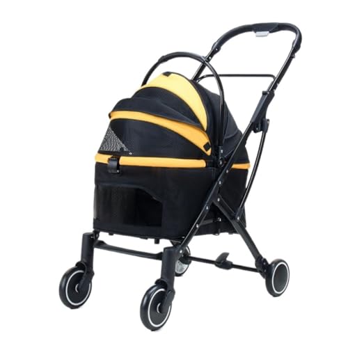 Hundewagen Haustier-Kinderwagen for Kleine Und Mittelgroße Hunde. Zusammenklappbarer Und Abnehmbarer Kinderwagen for Spaziergänge Mit Hunden Und Katzen Kinderwagen Für Haustiere(Black) von DTQBYOY