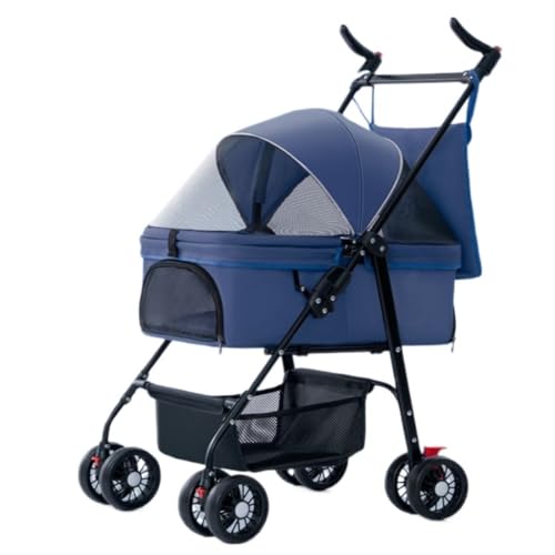 Hundewagen Kinderwagen for kleine Haustiere, Hunde und Katzen beim Ausgehen, leicht, abnehmbar und faltbar Kinderwagen Für Haustiere(L) von DTQBYOY