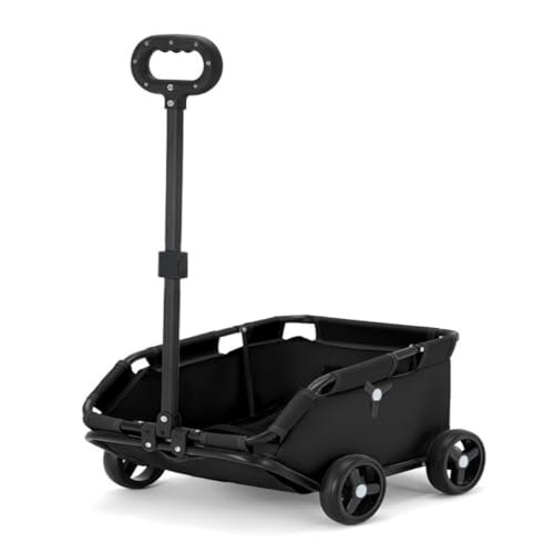 Hundewagen Kleiner Haustier-Kinderwagen, Hunde- und Katzen-Kinderwagen, Reise-Haustier-Hunde-Kinderwagen, Leichter Reise-Klapp-Haustier-Kinderwagen Kinderwagen Für Haustiere(Black) von DTQBYOY