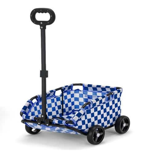 Hundewagen Kleiner Haustier-Kinderwagen, Hunde- und Katzen-Kinderwagen, Reise-Haustier-Hunde-Kinderwagen, Leichter Reise-Klapp-Haustier-Kinderwagen Kinderwagen Für Haustiere(Blue) von DTQBYOY