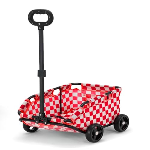 Hundewagen Kleiner Haustier-Kinderwagen, Hunde- und Katzen-Kinderwagen, Reise-Haustier-Hunde-Kinderwagen, Leichter Reise-Klapp-Haustier-Kinderwagen Kinderwagen Für Haustiere(Red) von DTQBYOY