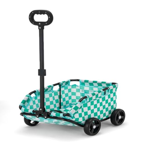 Hundewagen Kleiner Haustier-Kinderwagen, Hunde- und Katzen-Kinderwagen, Reise-Haustier-Hunde-Kinderwagen, Leichter Reise-Klapp-Haustier-Kinderwagen Kinderwagen Für Haustiere(Green) von DTQBYOY