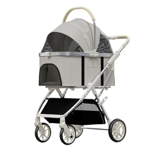 Hundewagen Luxuriöser Haustier-Kinderwagen, Tragbar, Abnehmbar, Zusammenklappbar, Mittlerer Und Großer Haustier-Kinderwagen For Mehrere Haustiere, Outdoor-Haustier-Kinderwagen Kinderwagen Für Haustier von DTQBYOY