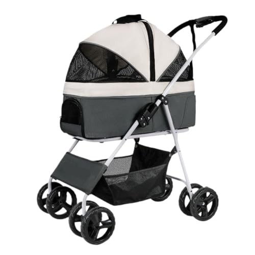 Hundewagen Modischer Hunde-Kinderwagen, Separater Katzen-Kinderwagen, Faltbarer Hunde-Kinderwagen, Atmungsaktiver Welpen-Outdoor-Kinderwagen Kinderwagen Für Haustiere(G) von DTQBYOY