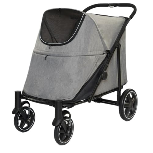 Hundewagen Multifunktionaler Haustier-Kinderwagen, Hunde-Kinderwagen, Leichter Ausflugs-Haustier-Kinderwagen for Katzen Und Hunde, Haustier-Kinderwagen Kinderwagen Für Haustiere(G) von DTQBYOY