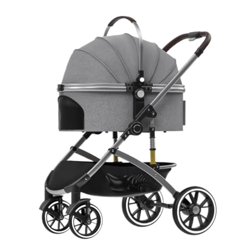 Hundewagen Outdoor-Multi-Haustier-Kinderwagen for Hunde, Faltbarer Kinderwagen, Rettungshund, Allrad-Reisewagen, Leichter Kinderwagen Kinderwagen Für Haustiere(G) von DTQBYOY