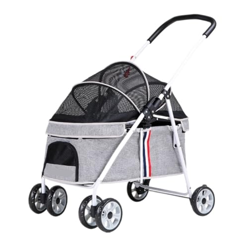 Hundewagen Teddy-Reisekinderwagen for Haustiere, Atmungsaktiver Kinderwagen for Kleine Und Mittelgroße Haustiere, Faltbarer Reisekinderwagen for Welpen Kinderwagen Für Haustiere(Black) von DTQBYOY