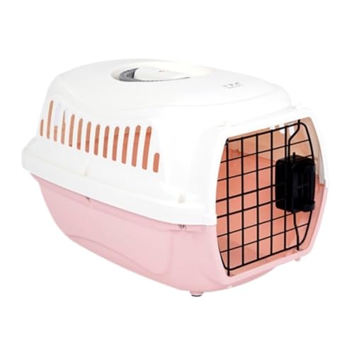 Katzentasche Airline-Box, Heimtierbedarf, Hundereisebox, Kunststoff-Katzenkäfig, Katzenkäfig, Hundekäfig, Reisetasche, Katzentasche Haustierkäfig(Pink) von DTQBYOY