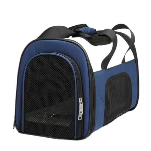 Katzentasche Atmungsaktive, Erweiterbare Netz-Schultertasche for Katzen. Praktische, Faltbare Katzentasche for Den Außenbereich, Tragbarer Rucksack Mit Universalrad Haustierkäfig(Blue) von DTQBYOY