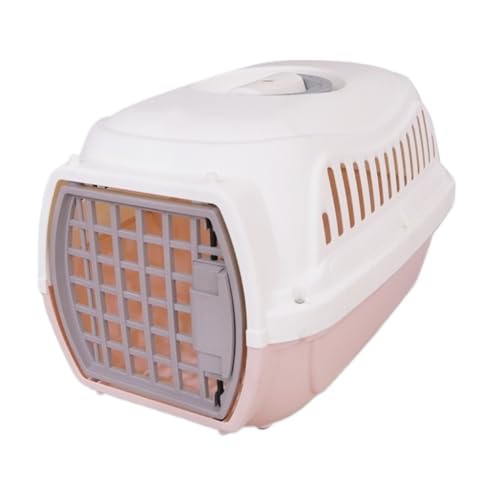 Katzentasche Haustier-Airline-Box, Haustierliebende Haustier-Airline-Box, Tragbare Hunde-Reisebox, Kunststoff-Katzenkäfig, Katzen-Reisetasche Haustierkäfig(Pink) von DTQBYOY