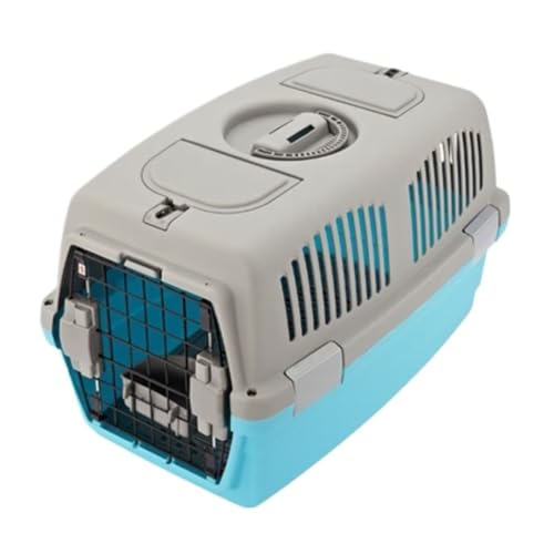 Katzentasche Haustier-Airline-Box, Katzenkäfig, Tragbare Hunde- Und Katzenbox, Reise-Reisebox, Aufgegebene Transportbox, Katzen-Haustier-Airline-Box Haustierkäfig(Blue) von DTQBYOY