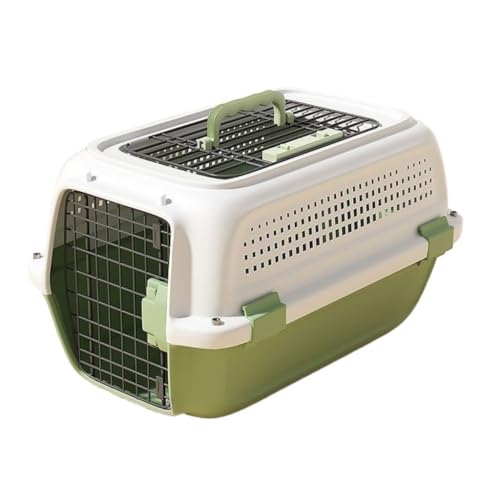 Katzentasche Katzen-Airline-Box, Tragbarer Reise-Katzenkäfig, Haustier-Hundekäfig, Kleiner Hund, Kaninchen, Transportraum, Katzentaschenzubehör Haustierkäfig(Green) von DTQBYOY