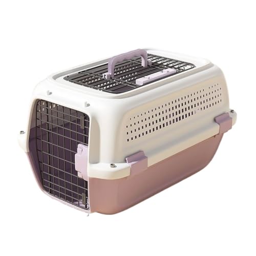 Katzentasche Katzen-Airline-Box, Tragbarer Reise-Katzenkäfig, Haustier-Hundekäfig, Kleiner Hund, Kaninchen, Transportraum, Katzentaschenzubehör Haustierkäfig(Pink) von DTQBYOY