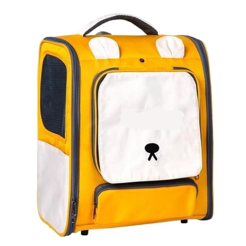 Katzentasche Katzentasche, Leichter Katzenrucksack, Tragbare Outdoor-Reisetasche, Heimtierbedarf, Multifunktionale Aufbewahrung, Katzentasche Haustierkäfig(Yellow,B) von DTQBYOY