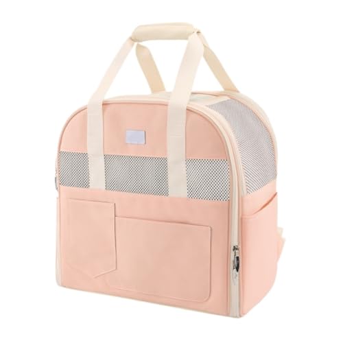 Katzentasche Modische Und Vielseitige Katzentasche, Outdoor-Rucksack, Zelttasche, Handtasche, Atmungsaktiver Tragbarer Rucksack Haustierkäfig(Pink) von DTQBYOY