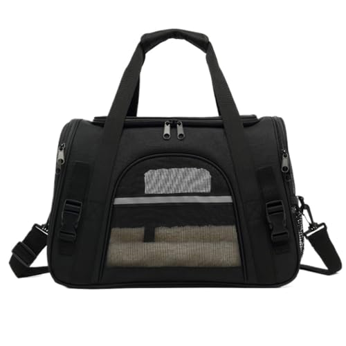 Katzentasche Multifunktionale Katzentasche, Tragbare Haustiertasche, Atmungsaktive Hundetasche, Reise-Katzentasche Aus Oxford-Stoff, Tragbarer Rucksack Haustierkäfig(Black) von DTQBYOY