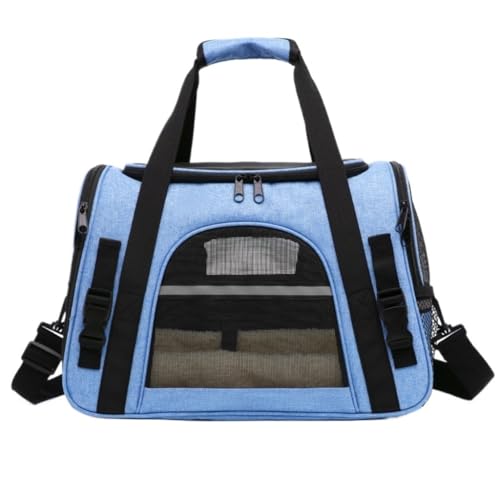 Katzentasche Multifunktionale Katzentasche, Tragbare Haustiertasche, Atmungsaktive Hundetasche, Reise-Katzentasche Aus Oxford-Stoff, Tragbarer Rucksack Haustierkäfig(Blue) von DTQBYOY