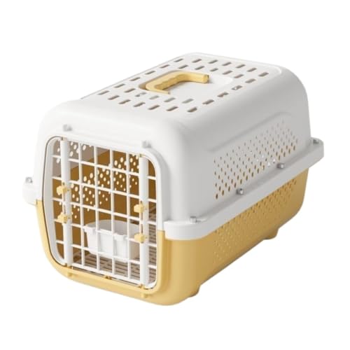 Katzentasche Pet Air Box Hund Check-in Box Katze Out Tragbare Box Auto Hund Käfig Kleine Medium Pet Air Box Out Tasche Katze Tasche Haustierkäfig(Yellow) von DTQBYOY