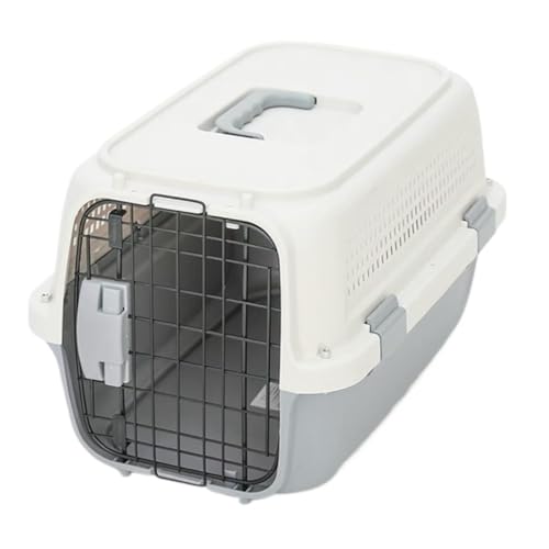 Katzentasche Pet Air Box Mit Oberlicht Pet Checked Box Ausflug Tragbare Box Katze Käfig Hund Auto Transport Box Air Box Haustierkäfig(G,A) von DTQBYOY