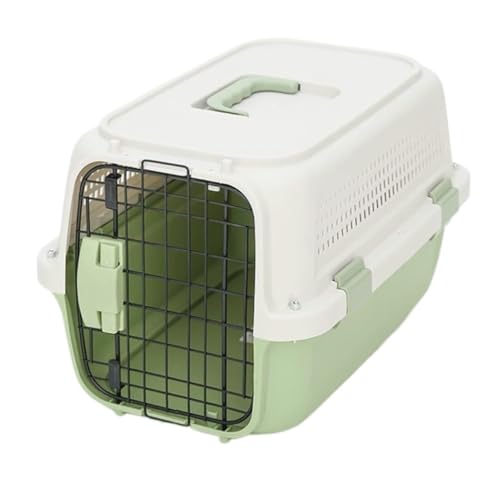 Katzentasche Pet Air Box Mit Oberlicht Pet Checked Box Ausflug Tragbare Box Katze Käfig Hund Auto Transport Box Air Box Haustierkäfig(Green,A) von DTQBYOY