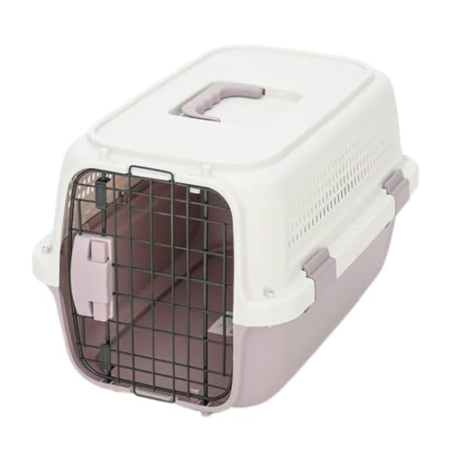 Katzentasche Pet Air Box Mit Oberlicht Pet Checked Box Ausflug Tragbare Box Katze Käfig Hund Auto Transport Box Air Box Haustierkäfig(Purple,A) von DTQBYOY