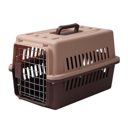 Katzentasche Pet Aviation Box Zaun Auto Hund Käfig Multifunktionale Tragbare Katze Tasche Haustier Katze Tasche Hund Haustier Aviation Box Haustierkäfig(Marrone) von DTQBYOY