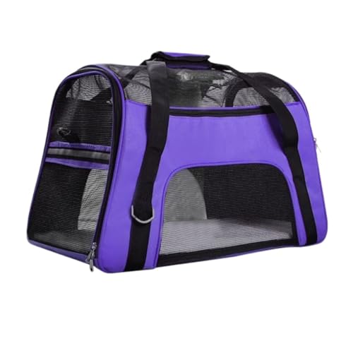 Katzentasche Tragbare Reisetasche for Ausflüge, Bichon-Bär-Tasche, Katzenrucksack, Katzen- Und Hunderucksack, Haustierausflug-Katzentasche Haustierkäfig(Purple,A) von DTQBYOY