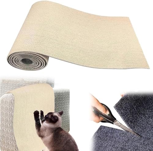 Cat Scratching Mat, Kratzmatte Für Katzen, Selbstklebend Kratzmatte Katze, DIY Trimmbarer Teppich Matte Pad Katzenkratzbretter, Katzenteppich Für Kratzbaum, Katzenkratzmatte Für Katzenwand (Color : B von DTREEL