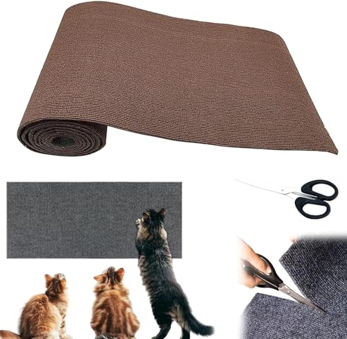 Cat Scratching Mat, Kratzmatte Für Katzen, Selbstklebend Kratzmatte Katze, DIY Trimmbarer Teppich Matte Pad Katzenkratzbretter, Katzenteppich Für Kratzbaum, Katzenkratzmatte Für Katzenwand (Color : B von DTREEL