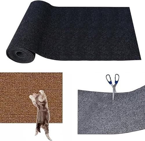 Cathpetic Kratzmatte Selbstkleben 40×100cm,Kratzpads Für Katzen,Kratzmatte Katze Sofa,Katzen Wand,DIY Climbing Cat Scratcher(Black,40x100CM) von DTREEL