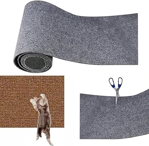 Kratzmatte Selbstkleben 30×100cm,Kratzpads Für Katzen,Kratzmatte Katze Sofa,Katzen Wand,DIY Climbing Cat Scratcher(Dark gray,30x100CM) von DTREEL