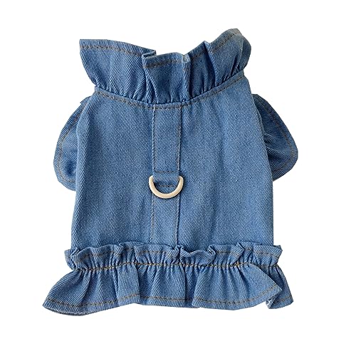 Sommer-Hundekleid Mit Leine, D-Ring, Cowboy-Hundebekleidung, Weste, Haustier-Jeanskleidung, Kleines Und Mittelgroßes Hunde-Chihuahua-Hemd, Yorkie-Mops-Kleid,hellblau,S Sommer-Hundekleid Mit Leine, D-Ring, Cowboy-Hundebekleidung, Weste, Haustier-Jeanskleidung, Kleines Und Mittelgroßes Hunde-Chihuahua-Hemd, Yorkie-Mops-Kleid,hellblau,S von DTREEL