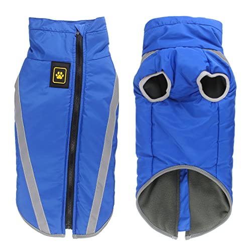Winter Warme Hundejacke, Kleidung Im Freien, Wasserdicht, Haustier, Verdickter Mantel, Weste, Reißverschluss, Hundejacke, Mantel Für Kleine Und Mittelgroße Hunde, Hundekleidung,Blau,2XL Winter Warme Hundejacke, Kleidung Im Freien, Wasserdicht, Haustier, Verdickter Mantel, Weste, Reißverschluss, Hundejacke, Mantel Für Kleine Und Mittelgroße Hunde, Hundekleidung,Blau,2XL von DTREEL
