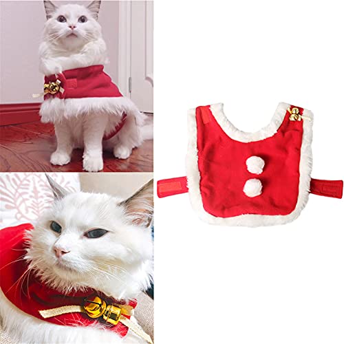 DUBENS Haustier Hund Weihnachten Katze Ring Glocke Mantel Mit Kapuze Stil Warm Halten Katze Hund Kleidung Winter Katze Wärmer Cape Cosplay Katze Hund Kleidung von DUBENS