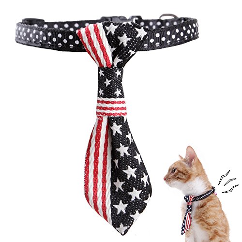 DUBENS Katze Halsband mit Glöckchen, Katzenhalsband Glocke, PET Bow Ties, Polka Dots Bowties Hundehalsband Krawatten, für Katze Kitty Puppy Kaninchen Kleine Tiere, Halsband verstellbar 20-35cm von DUBENS