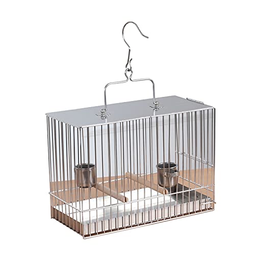 Kleiner tragbarer Vogelkäfig Reisebox, Vogelkäfig, tragbarer Vogelträger, Edelstahl, leichter Vogelkäfig for Haustiere, transparenter Vogelreisekäfig for kleine Vögel for Sittiche von DUBTEDHOU