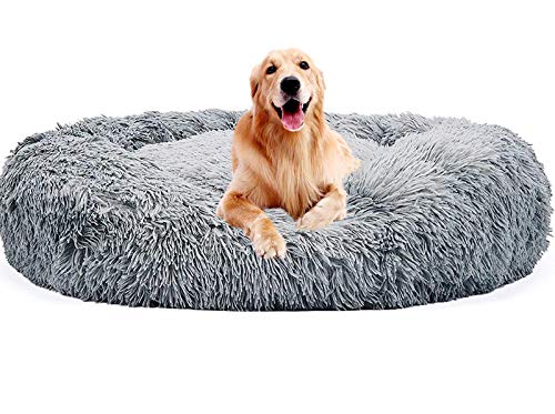 DUCHEN Weiches Hundebett kuscheliges Haustierbett Korb Donut Hundehöhle Kuschelkissen Warme Bequeme Hundesofa für Mittelgroße und Große Hunde 4XL-120cm von DUCHEN