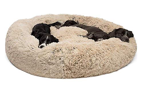 DUCHEN Weiches Hundebett kuscheliges Haustierbett Korb Donut Hundehöhle Kuschelkissen Warme Bequeme Hundesofa für Mittelgroße und Große Hunde 4XL-120cm von DUCHEN