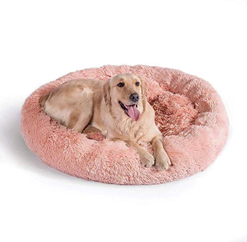 Haustierbett mit kuscheligem Plüsch, Deluxe Donut Cuddler Hundebett, Hundekissen Katzenbett Hundehöhle Hundesofa für Große Hunde und Katzen von DUCHEN