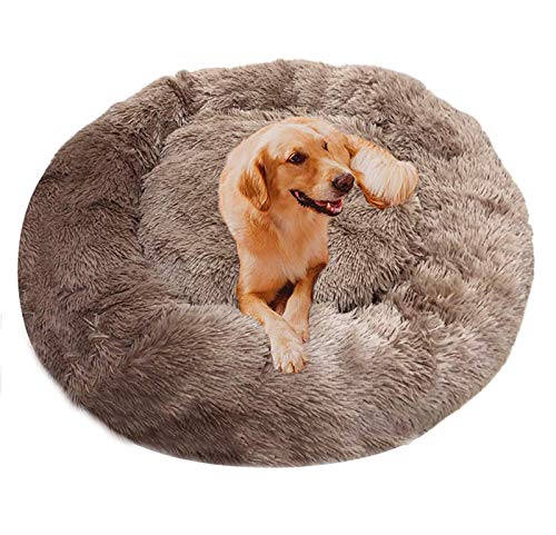 Haustierbett mit kuscheligem Plüsch, Deluxe Donut Cuddler Hundebett, Hundekissen Katzenbett Hundehöhle Hundesofa für Große Hunde und Katzen von DUCHEN