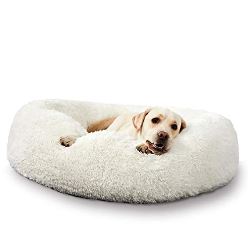 Haustierbett mit kuscheligem Plüsch, Deluxe Donut Cuddler Hundebett, Hundekissen Katzenbett Hundehöhle Hundesofa für Große Hunde und Katzen von DUCHEN