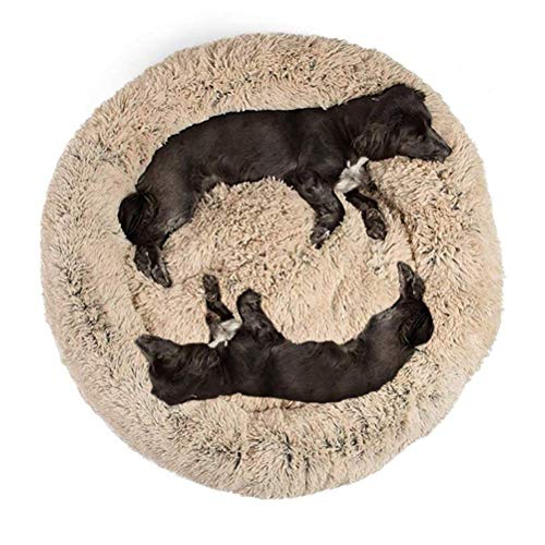 Kuscheliges Hundebett Deluxe weich Haustierbett Warmes Hunde Sofa Rundes Plüsch Hundekissen Katzenbett in Doughnut-Form für mittelgroße,große Hunde von DUCHEN