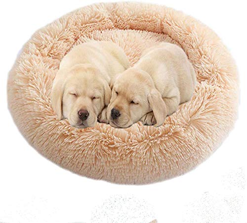 Orthopädisches, beruhigendes Hundebett, Schlafkorb, weiches Kunstfell, Haustier-Sofa für mittelgroße und große Hunde, Golden Retriever, deutscher Hund, waschbar von DUCHEN