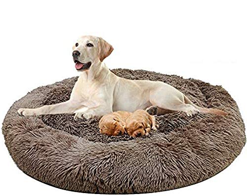 Orthopädisches, beruhigendes Hundebett, Schlafkorb, weiches Kunstfell, Haustier-Sofa für mittelgroße und große Hunde, Golden Retriever, deutscher Hund, waschbar von DUCHEN